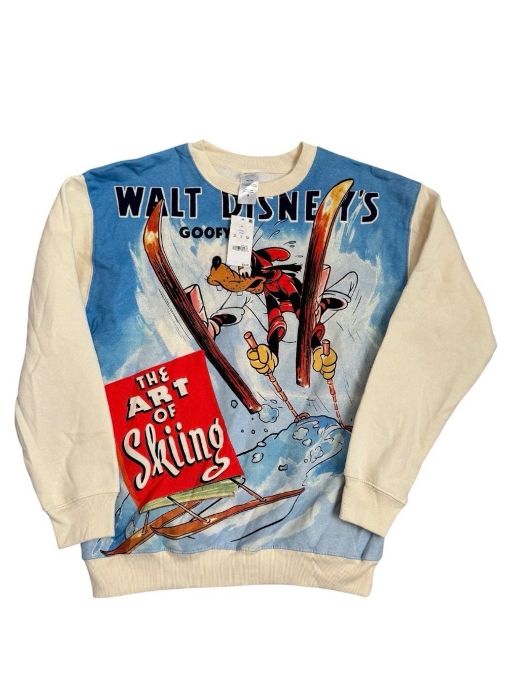 NWT Disney Goofy Art of Skiing Sweatshirt S Small